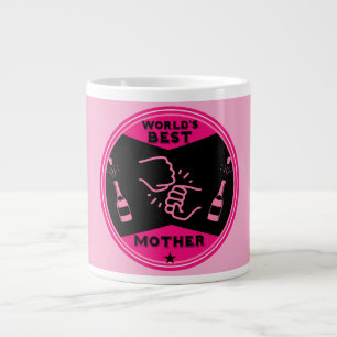Caneca De Café Grande Original Rosa Melhor Mãe Do Mundo