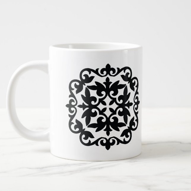 Caneca De Café Grande Ornamental Floral Design (Esquerda)