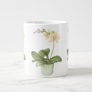 Caneca De Café Grande Orquídea em Pote Verde na Caneca Grande Botânica