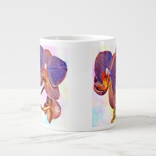 Caneca De Café Grande orquídea violeta e âmbar (Frente)