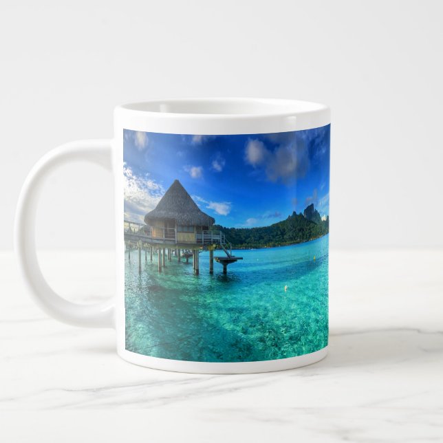 Caneca De Café Grande Os Bungalows de Bora Bora (Esquerda)