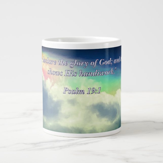 Caneca De Café Grande Os Céus Declaram Psalm 19:1 (Frente)