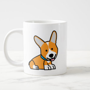 Caneca De Café Grande Os Corgis do Corgi perseguem o Pembroke feliz