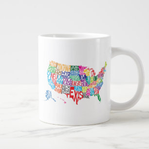 Caneca De Café Grande Os Estados Unidos em Nomes