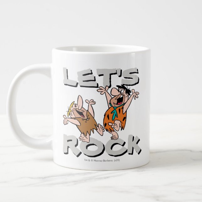 Caneca De Café Grande Os Flintstones | Fred & Barney - Rock Vamos (Esquerda)