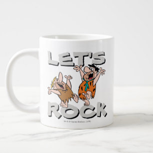 Caneca De Café Grande Os Flintstones  Fred & Barney - Vamos Rock