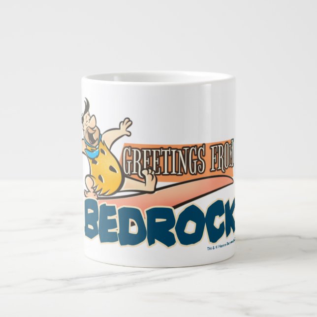 Caneca De Café Grande Os Flintstones | Fred - Saudações De Bedrock (Frente)