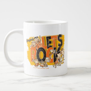 Caneca De Café Grande Os Flintstones  Todo mundo Vamos Rock