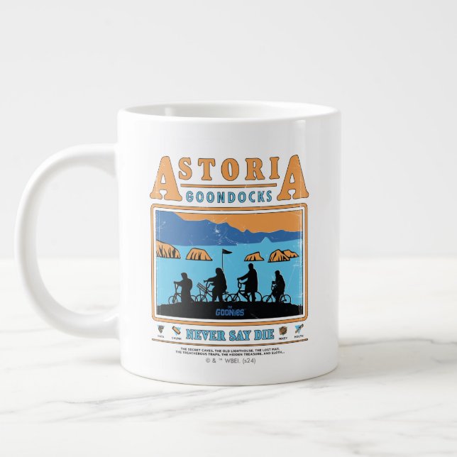 Caneca De Café Grande Os Goonies Silhuettes Sobre Astoria Goondocks (Esquerda)