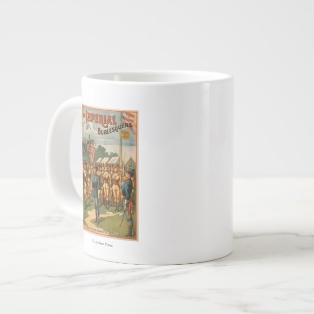Caneca De Café Grande Os Imperiais Burlesquers Mulheres Soldados Brincam (Frente Esquerda)