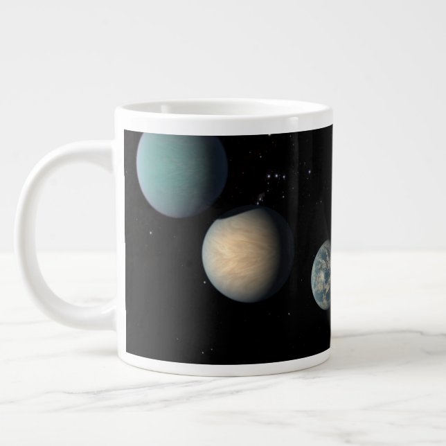 Caneca De Café Grande Os Sete Planetas Terrestres De Trapist-1 (Esquerda)