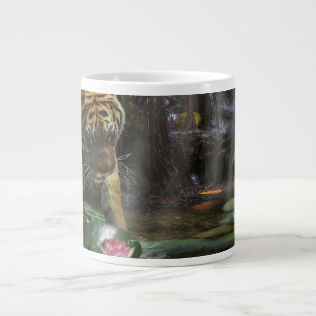 CANECA DE CAFÉ GRANDE OS TIGRES PRECISAM DE PAZ SELVAGEM (Frente)