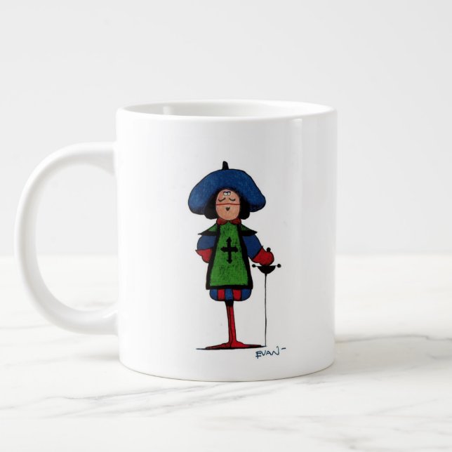 Caneca De Café Grande Os Três Mosqueteiros Porthos (Esquerda)