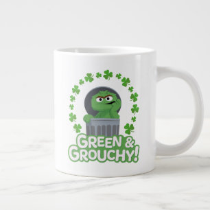 Caneca De Café Grande Oscar Verde e Mal-Humorado!