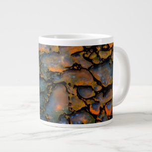 Caneca De Café Grande Osso de dinossauro petrificado laranja