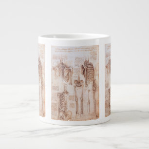 Caneca De Café Grande Ossos do Esqueleto da Anatomia Humana de Leonardo