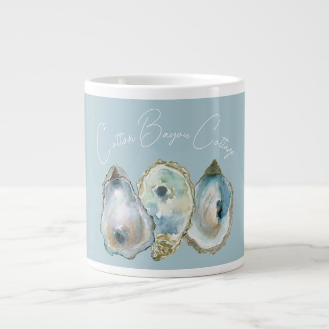 Caneca De Café Grande Ostra em Aquarela (Frente)