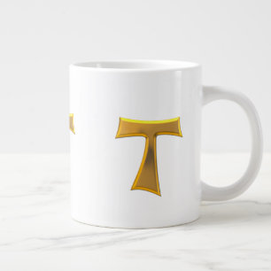 Caneca De Café Grande Ouro 3-D - Exame Franciscan Tau Cross