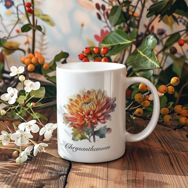 Caneca De Café Grande Ouro Harvest Chrysanthemum, personalizado (Criador carregado)