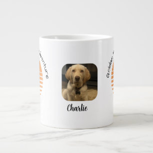 Caneca De Café Grande Ouro/Laranja Engraçado Adicionar foto Personalizar