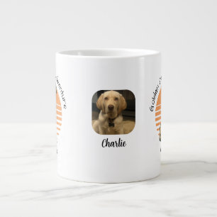 Caneca De Café Grande Ouro/Laranja Engraçado Adicionar foto Personalizar
