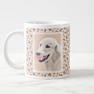 Caneca De Café Grande Ouro Retriever com Tênis Ball Painting Dog Art