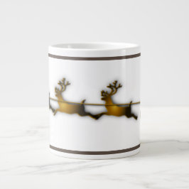Caneca De Café Grande Ouro Vedante Natal Papai Noel Sledge