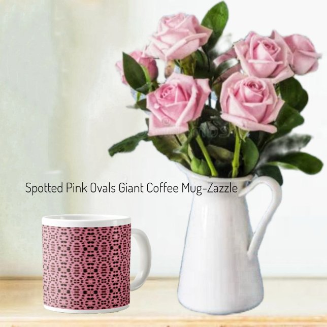 Caneca De Café Grande Ovais Rosa Visados (Criador carregado)