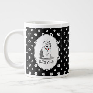 Caneca De Café Grande Ovino Inglês (Cinza 1) Raiva Encharcado