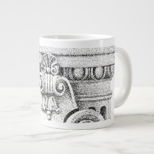 Caneca De Café Grande OVO e DART Big White Mug