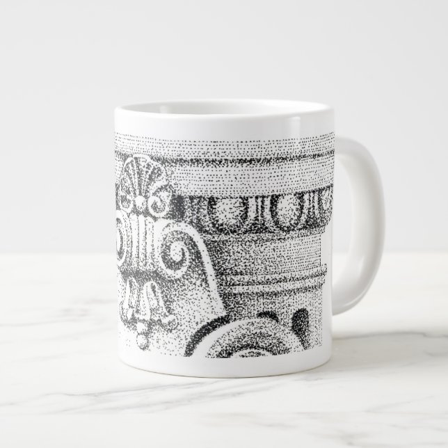 Caneca De Café Grande OVO e DART Big White Mug (Frente Esquerda)