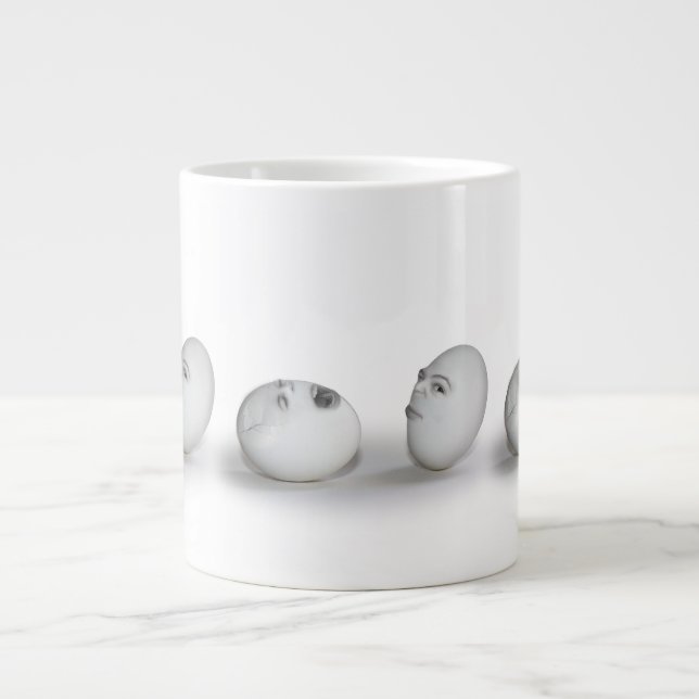 Caneca De Café Grande Ovo rachado e Piscar os olhos (Frente)
