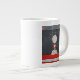 Caneca De Café Grande Ovo sobre vermelho e preto