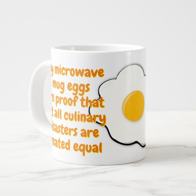 Caneca De Café Grande Ovos de micro-ondas com cota engraçada (Omelete de (Frente Esquerda)