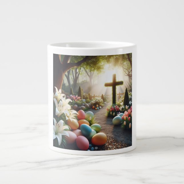 Caneca De Café Grande Ovos/Páscoa/Lilly (Frente)