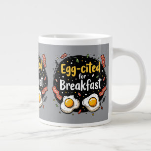 Caneca De Café Grande Ovota citada para Design do Breakfast Funny Foodie