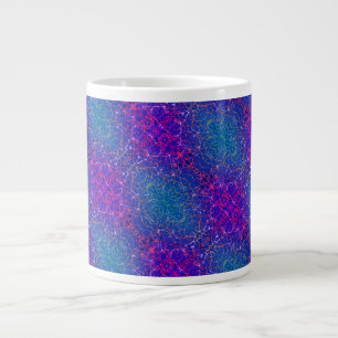 Caneca De Café Grande Padrão abstrato de damasco cósmico