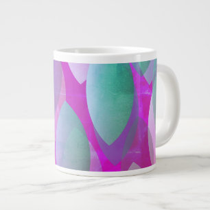 Caneca De Café Grande Padrão Abstrato Moderno Magenta Rosa Teal