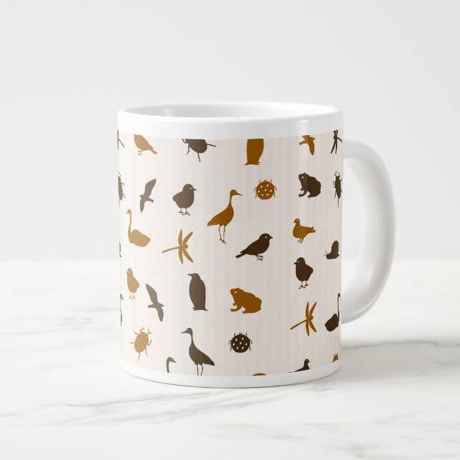 Caneca De Café Grande Padrão animal 2 (Frente Esquerda)