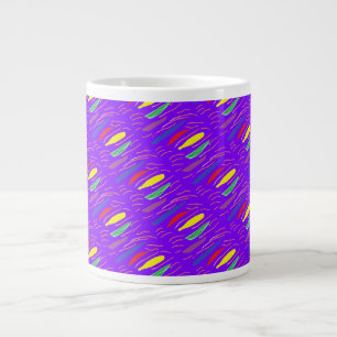 Caneca De Café Grande Padrão artístico em roxo quebradiço