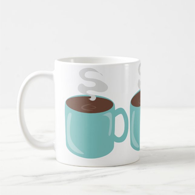 Caneca De Café Grande Padrão Azul de Café Azul Aqua Mug (Esquerda)