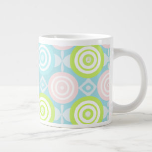 Caneca De Café Grande Padrão Baby Boho com Círculos
