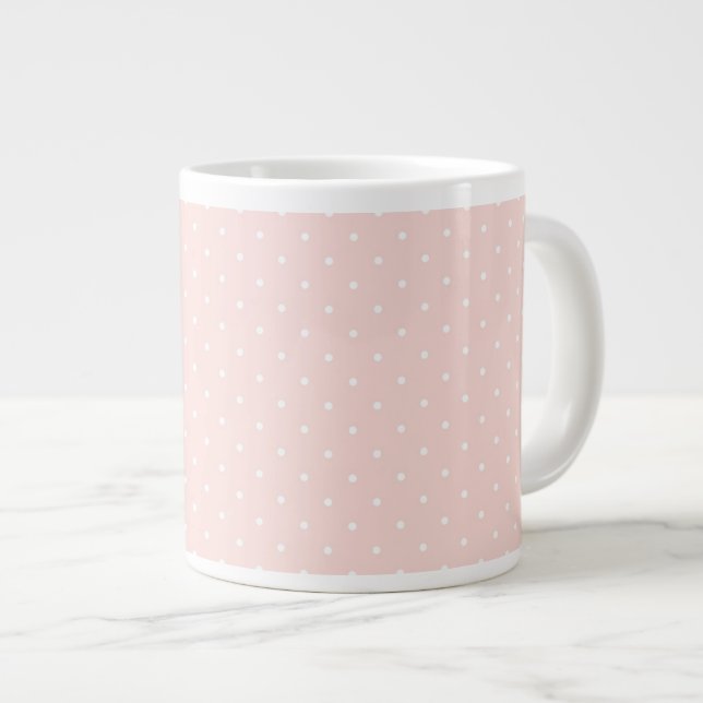 Caneca De Café Grande Padrão com bolinhas 2 branco (Frente Esquerda)
