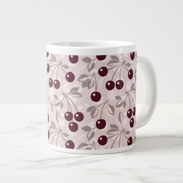 Caneca De Café Grande Padrão com Cherries 2 (Frente Esquerda)