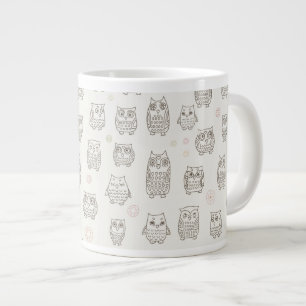 Caneca De Café Grande Padrão com corujas