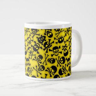 Caneca De Café Grande Padrão Crânio e Crossbones