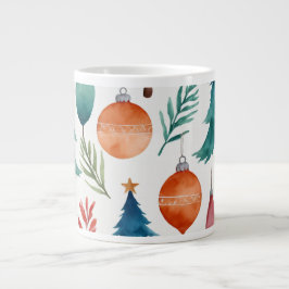 Caneca De Café Grande Padrão da árvore de Natal