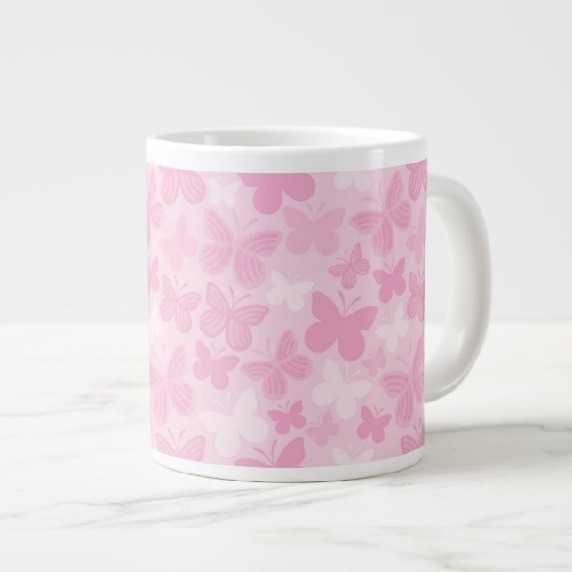 Caneca De Café Grande Padrão da borboleta (Frente Esquerda)