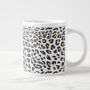 Caneca De Café Grande Padrão da mancha-leopardo do Pastel