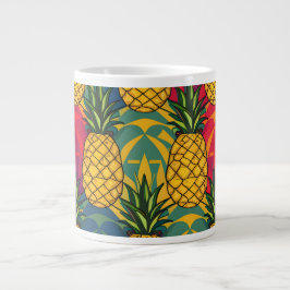 Caneca De Café Grande Padrão de Abacaxi 